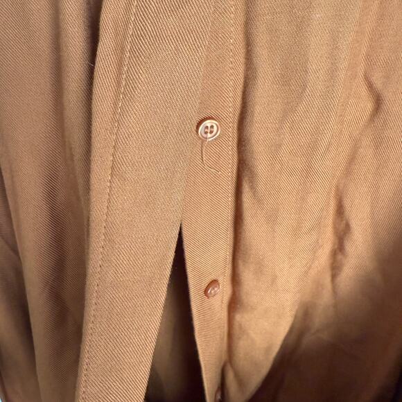 Gianni Bini Long Sleeve Dress Draped Button Down Large Brown New - Picture 5 of 10